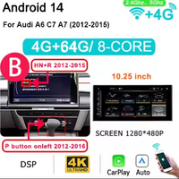 12.5'' 8GB 256G CarPlay 2 din Android 14 for Audi A6 C7 A7 2012-2018