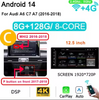 12.5'' 8GB 256G CarPlay 2 din Android 14 for Audi A6 C7 A7 2012-2018